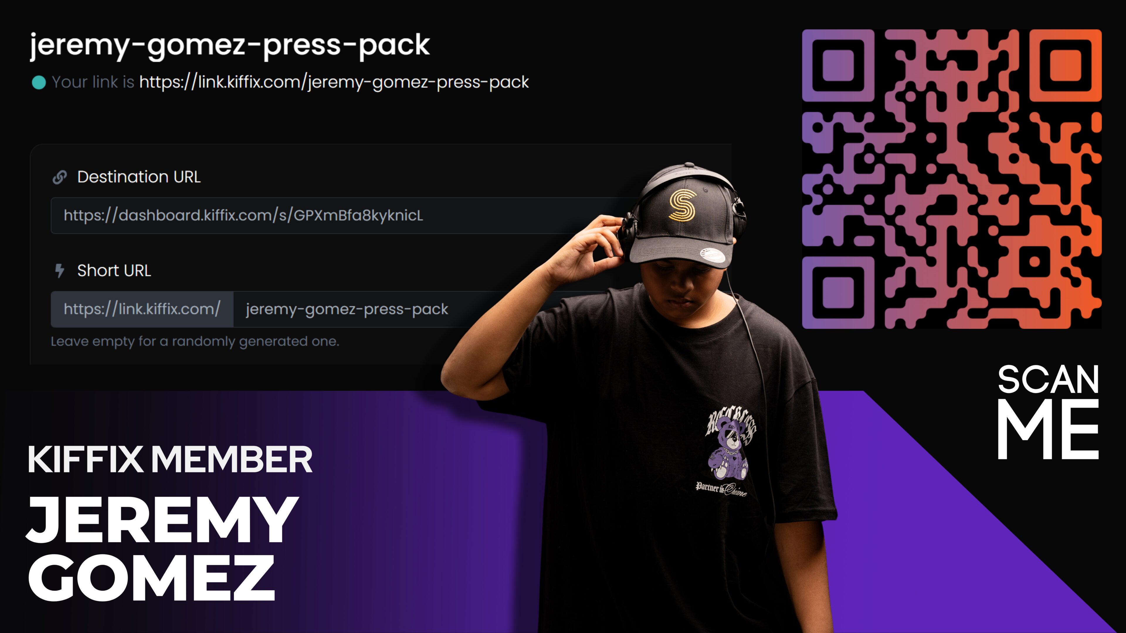 Jeremy Gomez Shortlink and QR Code Image